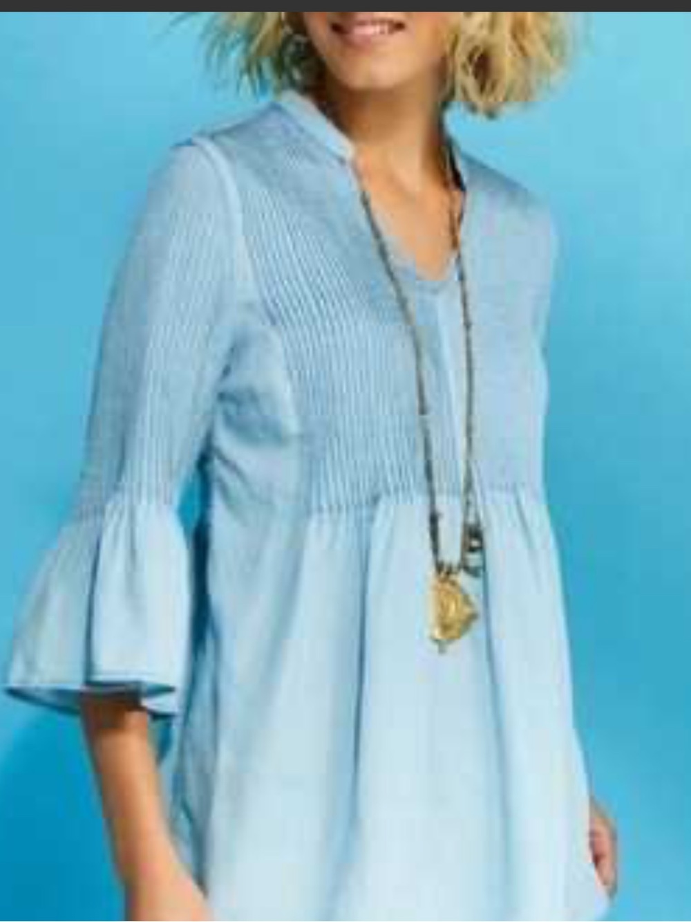 Soft Surroundings Chambray Denim Top - Picture 15 of 15